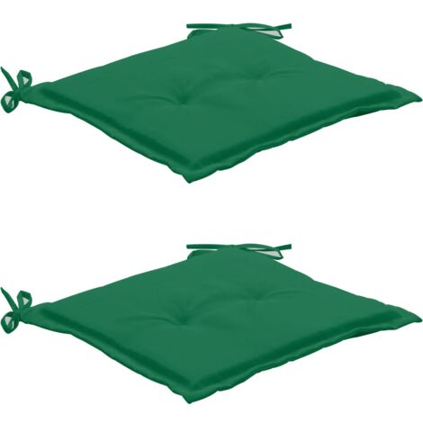 set 2 cuscini per sedia da giardino 100% poliestere impermeabile verde 50x50x3 cm DEC021726