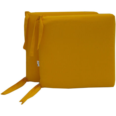 Set 2 Cuscini per Sedia da Giardino 40x40x5 cm in Dralon Allegro Giallo