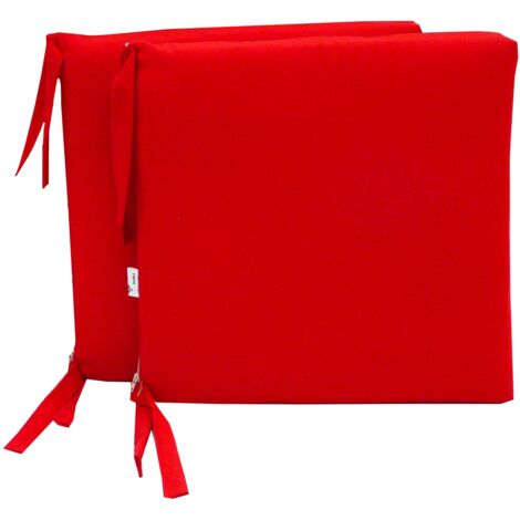 Set 2 Cuscini per Sedia da Giardino 45x45x5 cm in Dralon Allegro Rosso