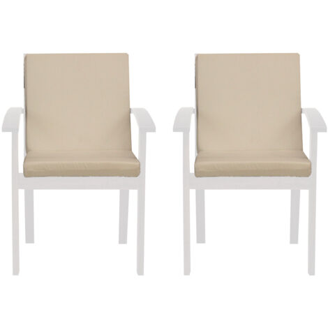 Set 2 Cuscini per Sedia da Giardino 90x45x5 cm in Dralon Allegro Ecru