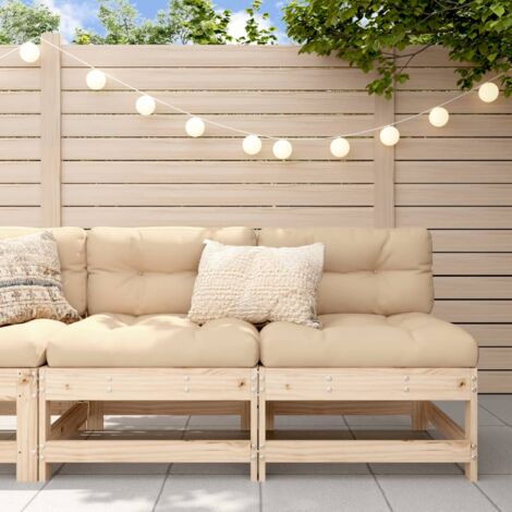 Set 2 Divani Relax Sofa ,Divani Centrali con Cuscini in Legno Massello di Pino -DVB28054