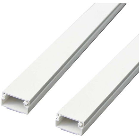 Set 2 électrical Canaline Passacavi Da 1mt In Bianco Plastic 20 X 10 Mm