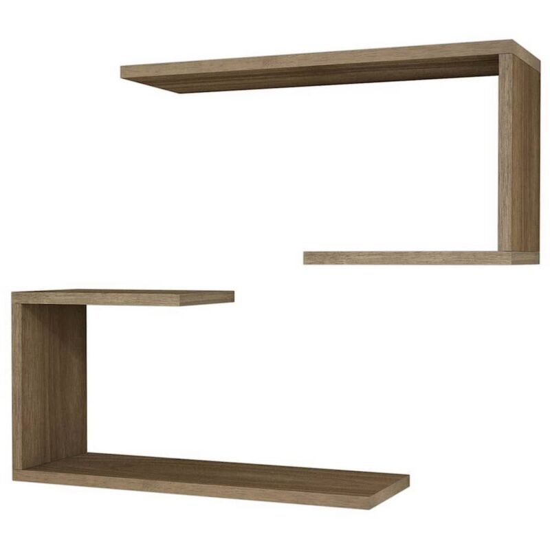 

Home Mania - Homemania Estantería de pared J2 nogal 60x20x27 cm - Marrón