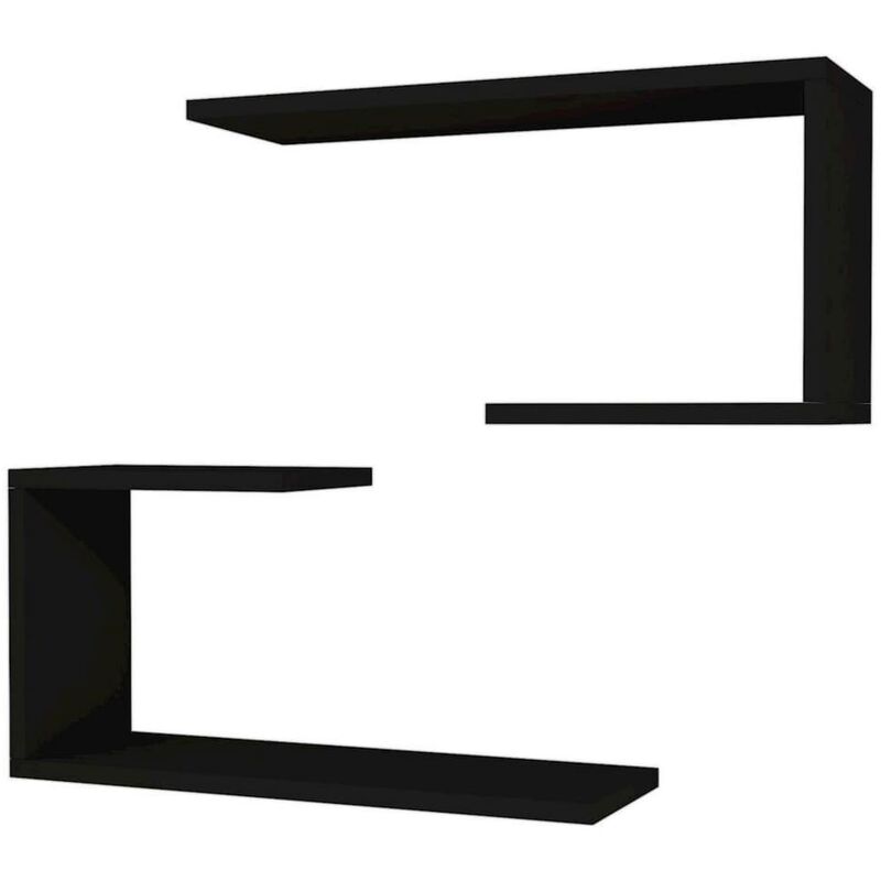 

Homemania Estantería de pared J2 negro 60x20x27 cm - Negro