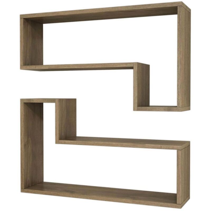 

Homemania Estante de pared Ozy 83,6x19,5x43,6 cm nogal - Marrón