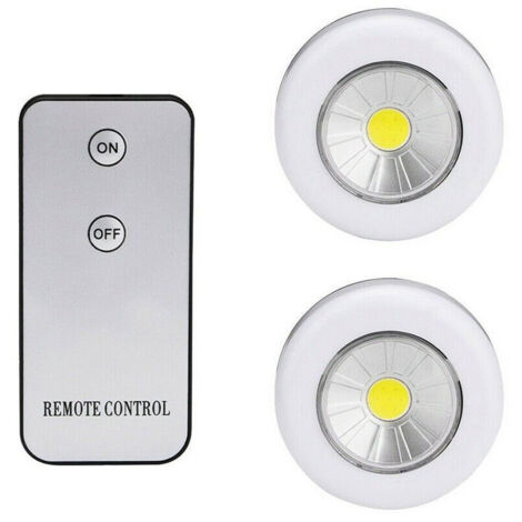 SET 2 FARETTI COB CONTROLLO REMOTO LUCE A LED LAMPADA ARMADIO CON TELECOMANDO