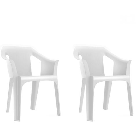 Set 2 fauteuils intérieur, extérieur blanc COOL garbar