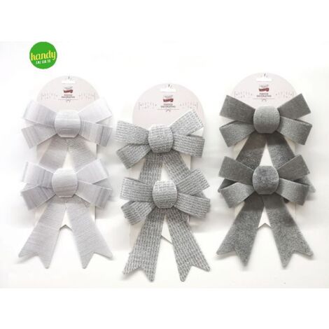 Set 2 fiocchi natalizi general trade h. 19cm silver