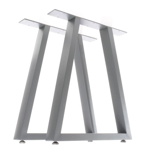 XPOTOOL Set 2 gambe per tavolo a trapezio 60x72 cm base tavolo stile industriale grigio