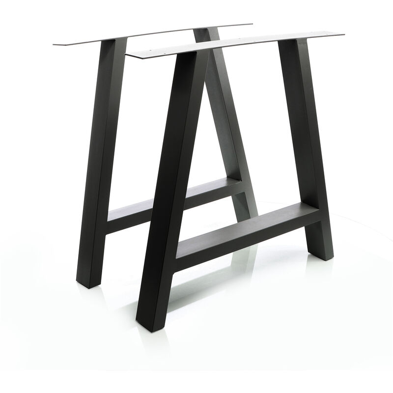 Image of Set 2 gambe tavolo a forma di a 70x72 cm in acciaio nero Base per tavolo - schwarz