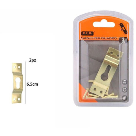 Set 2 Ganci Pezzes Dorated For Quadri Quadro Cornici Appending Parete 6.5 Cm 07522