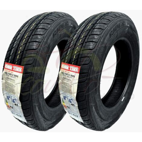 SET 2 GOMME PNEUMATICO COPERTONE RUOTA RIDER 140/70-R12 8PR PIAGGIO APE CAR POKER Ecovelo