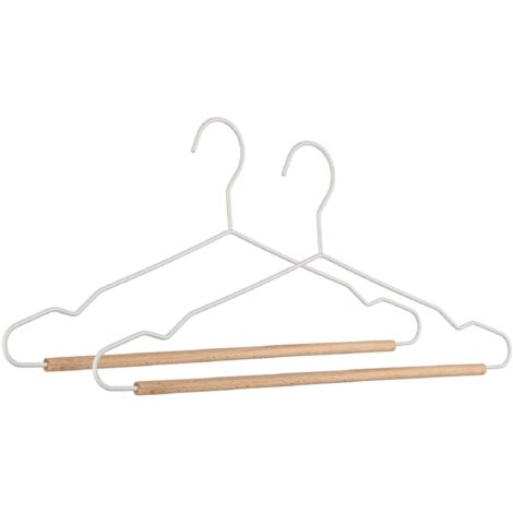 Set 2 gruccia con barra "Closet" in legno e acciaio -Nero