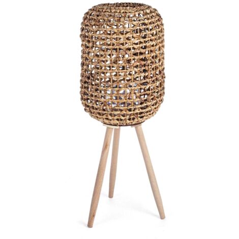 Set 2 Lanterne Treppiede in Rattan Marrone Boho da Interno - ALEXANDER