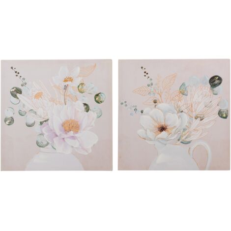 Set 2 Lienzos Flores 60X3X60 Cm