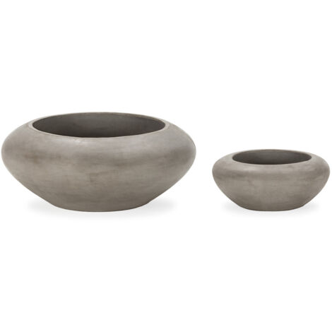 Set/2 Maceteros 79X79X30/45X45X20 Cemento Gris Antracita