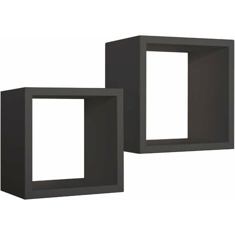 Generic Mensole da Muro Cube Cubi da Parete Design Mensole Cameretta  Moderno Legno MDF Cubi Mensole Mensola Angolare,Black,70CM