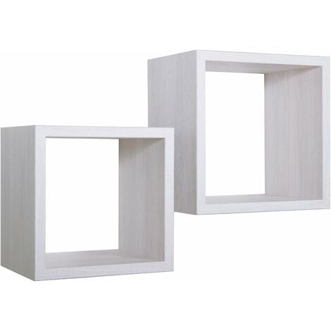 Mensole Cubo Muro 2 pz Grigio Sonoma 60x15x23 Legno Multistrato