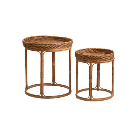 Set 2 Mesas Rattan Bamboo 472572000