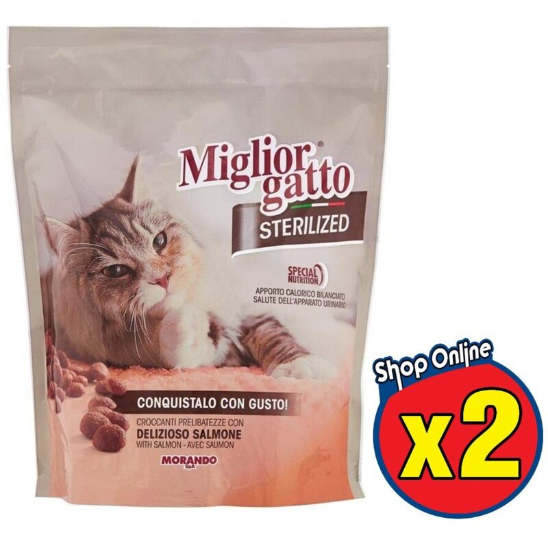 Set 2 Miglior Gatto Sterilized Croccantini Con Salmone 400 Gr