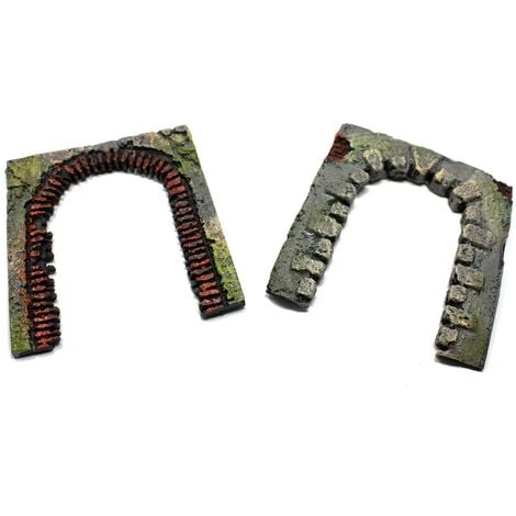 Set 2 Modelli Parete con Arco in Resina 11 cm Miniature per Presepe C3045