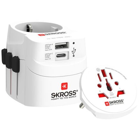 Set 2 multi adaptadores de viaje skross 1302472