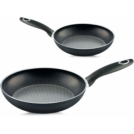 Set 2 Padelle Ø 24-28 cm Antiaderente Induzione Silex Collection Nero