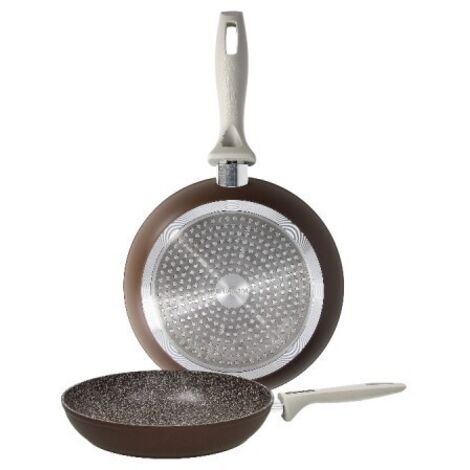 Set 2 Padelle 24/28 cm - Rivestimento Antiaderente, Manico Ergonomico