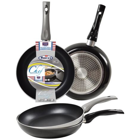 SET 2 PADELLE MAURY'S CHEF INDUCTION DA 24 E 26 CMCON FONDO XYLAN ANTIADERENTE