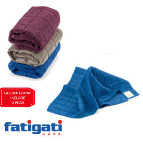 Set 2 Pannes En Microfibre Cadres Laminés Multifonctionnés Rayures De Différentes Couleurs 33x33