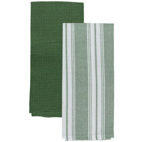 Acomoda Textil - 6 Paños de Cocina 100% Algodón. Toallas de Rizo 50x50 cm,  Trapos Absorbentes, Suaves y Resistentes de 500gr/m². Rayas