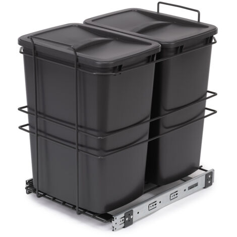 Set 2 Pattumiere Raccolta Differenziata Con Slot Estraibile 35l