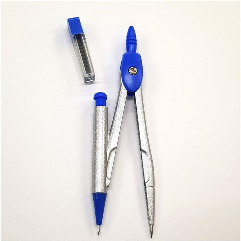 Image of Trade Shop Traesio - Set 2 Pezzi Compasso Compatto C.5529 Disegni Cerchio Scuola Lavoro Cancelleria -