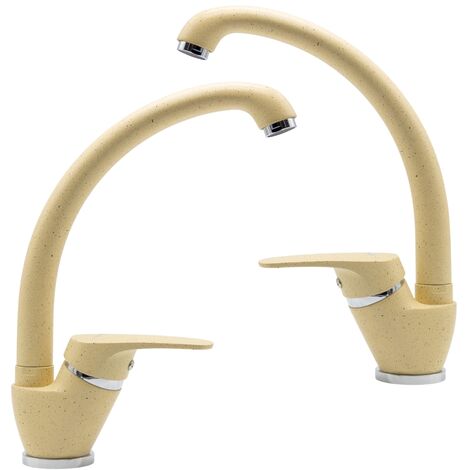 Set 2 pezzi miscelatore ottone avena1 lavello cucina oslo erogazione orientabile