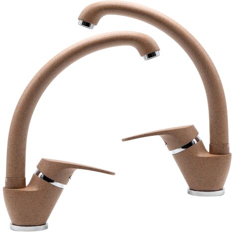 Set 2 pezzi miscelatore ottone avena4 lavello cucina oslo erogazione orientabile