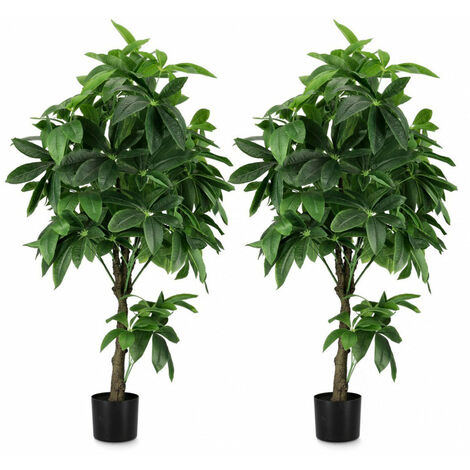 Set 2 Piante Artificiali con Vaso Ø 70x160 cm Pachira Acquatica in Plastica