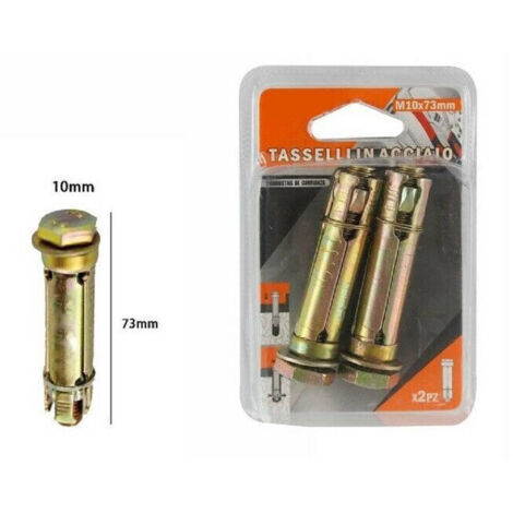 Set 2 Pièces Carpentiers Carpentiers Boulons En Acier M10 X 73 Mm Accessoires De Minute