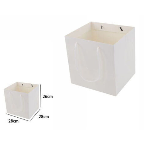 Set 2 Pièces Sacs Sacs Cadeau Blanc 28x28x26cm Manches En Corde 69247