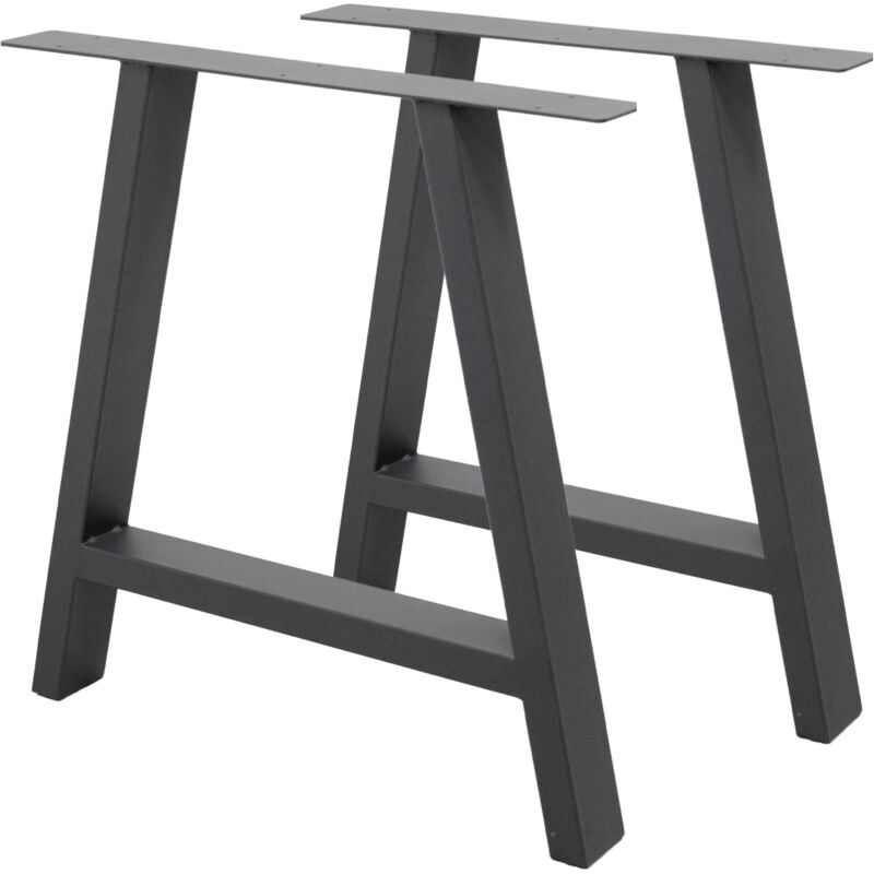 Ecd Germany - Set 2 Pieds de Table - 70 x 72 cm - Forme a - Gris foncé - en Acier Revêtu de Poudre - Pied de Meuble Banc - Profil Carré - Design Ecd Germany - Set 2 Pieds de Table - 70 x 72 cm - Forme a - Gris foncé - en Acier Revêtu de Poudre - Pied de Meuble Banc - Profil Carré - Design