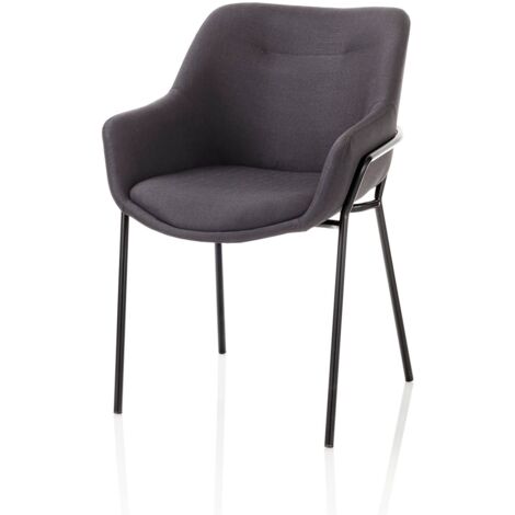 Set 2 poltroncine WISCONSIN in metallo con rivestimento in tessuto nero
