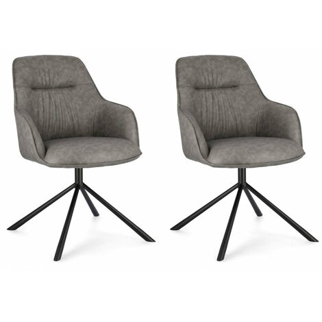 Set 2 Poltrone 56x65x86h cm Grant Pu Grigio