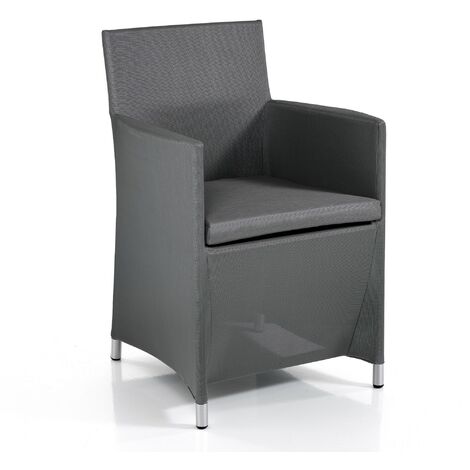 Set 2 poltrone da esterno in alluminio grigie cm. H.85 x L.56,5 x P.58