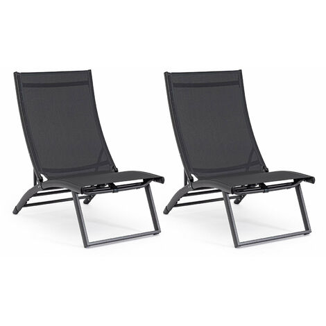 Set 2 Poltrone da Giardino 53x166,5x90 cm in Alluminio Taylor Antracite