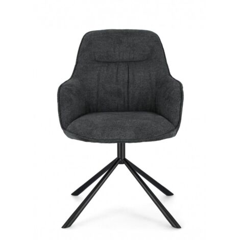 Set 2 Poltrone in Ecopelle Nera Moderna da Interno - EFFORTLESS - Colore: Nero