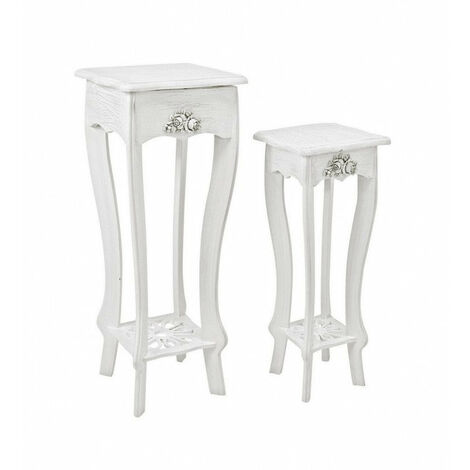 Set 2 Porta Lampada Blanc in Legno