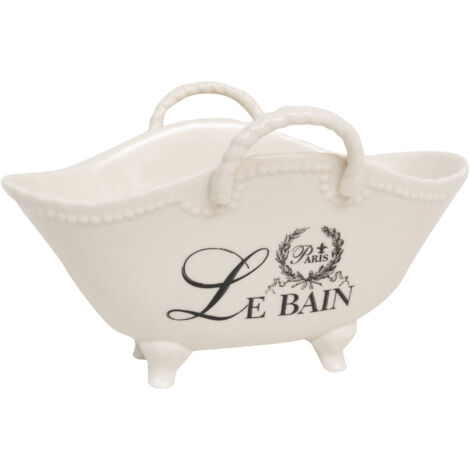 Set 2 Porta saponetta in porcellana 20x12,3x12 cm Porta saponetta bagno a forma di vasca Svuotatasche ingresso Portasapone bagno