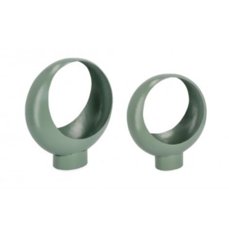 Set 2 Portafiore Keyra Tondo per uso interno ed esterno. -Nero
