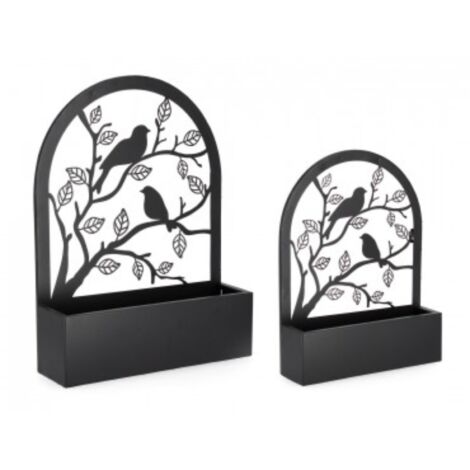 Set 2 PortaFiore Rosalinda Uccellini per uso interno ed esterno. -Ruggine