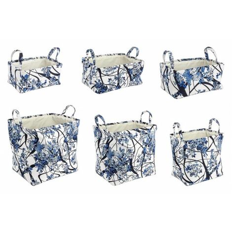Set 2 Portaoggetti Plastica Bianco Blu Moderno da Interno - RALORA