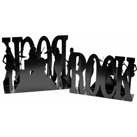 Set 2 Portariviste in metallo rock nero